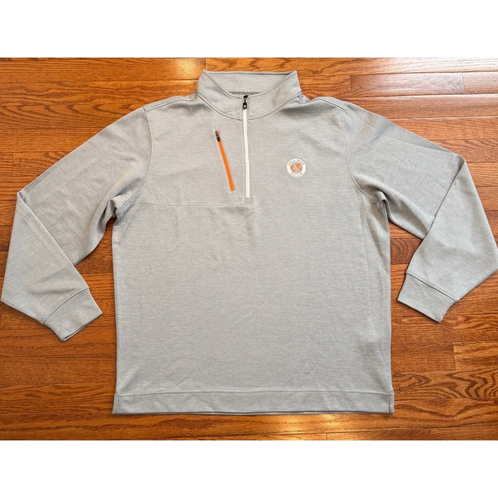 FootJoy World Woods Golf Club 1/4 Zip Pullover Performance Shirt Mens XL Gray